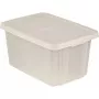 CURVER Essentials caja de almacenamiento transparente 45L con tapa, 57 x 40 x 30 cm, apilable, apta para alimentos