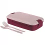 CURVER Lunch&Go recipiente rectangular para alimentos con cubiertos 1,4L morado