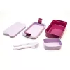 CURVER Lunch&Go recipiente rectangular para alimentos con cubiertos 1,4L morado