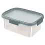 CURVER Smart Eco Fresh caja rectangular de almacenamiento 1,2L, transparente con tapa verde, 100% plástico reciclado