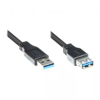 Good Connections cable de extensión USB 3.0, conector macho Type-A a conector hembra Type-A, negro, 3 m 2711-S03