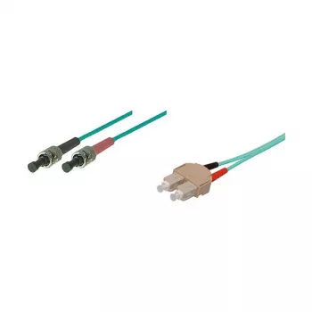 Good Connections cable de parcheo de fibra óptica SC/ST dúplex OM3 multimodo, 50/125µm, LSZH, 2m, aguamarina