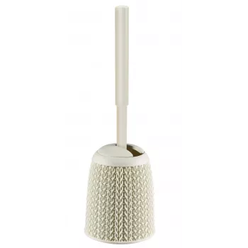 CURVER escobilla de baño Knit con soporte, blanca, Ø14x43 cm