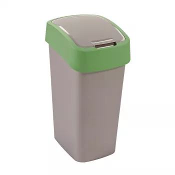 CURVER Flip Bin 45L cubo de basura plata/verde