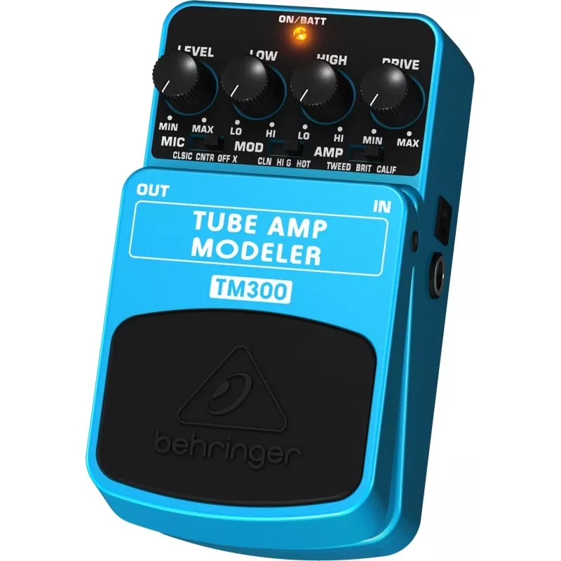 Behringer TM300 Tube Amp Modeler pedal de efectos para guitarra eléctrica, azul/negro