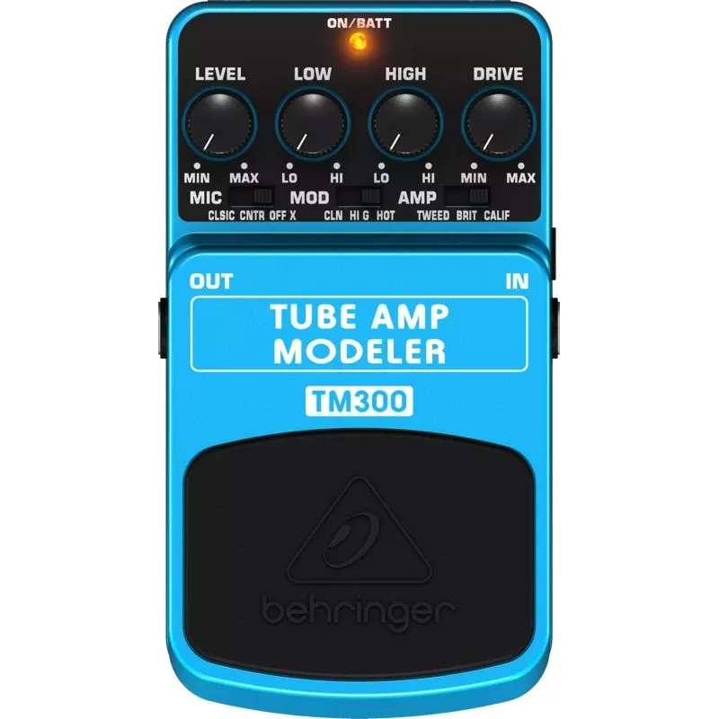 Behringer TM300 Tube Amp Modeler pedal de efectos para guitarra eléctrica, azul/negro