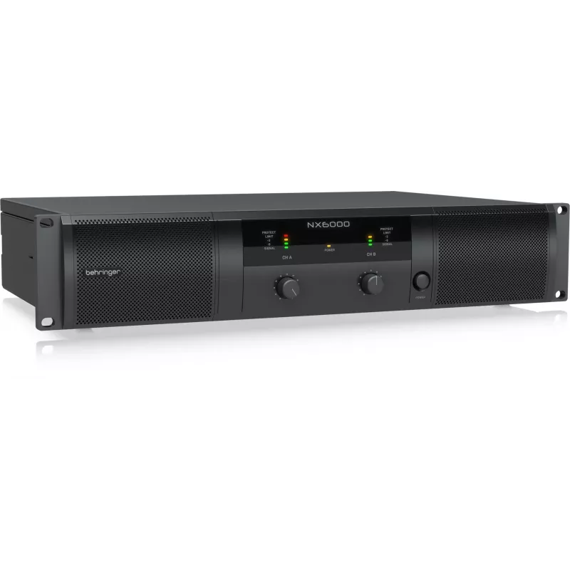 Behringer NX6000 etapa de potencia Class-D 2 x 3000W a 4 ohmios con DSP, negro