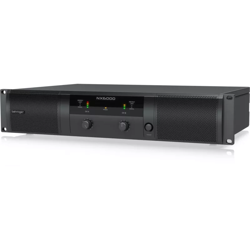 Behringer NX6000 etapa de potencia Class-D 2 x 3000W a 4 ohmios con DSP, negro