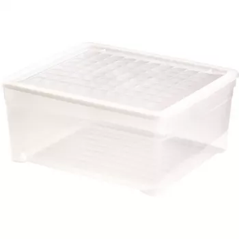 CURVER caja con tapa caja textil 18,5L transparente | 39,6x34,3x17,3cm