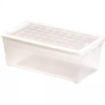 Curver Textile Box 5,7L caja de almacenamiento transparente con tapa, 34,3 x 19,5 x 12,5 cm