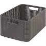 CURVER Style M caja de almacenamiento 38,6x28,7x17 cm gris oscuro efecto ratán 18L