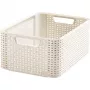 Curver Style M caja de almacenamiento 17L con tapa, efecto ratán, crema