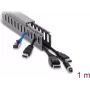 Delock canaleta para cables 25 x 45 mm, longitud 1 m, gris