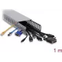 Delock 22141 canaleta de cableado 100 x 50 mm, 1 m, gris, ranurada, PVC, UL94 V-0
