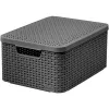 Curver Style M caja de almacenamiento con tapa, 21,5L, gris oscuro, 39,3x29,3x18,7cm