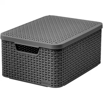 Curver Style M caja de almacenamiento con tapa, 21,5L, gris oscuro, 39,3x29,3x18,7cm