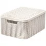 CURVER Style M caja de almacenamiento con tapa, 39,3 x 29,3 x 18,7 cm, crema, 21,6L, plegable