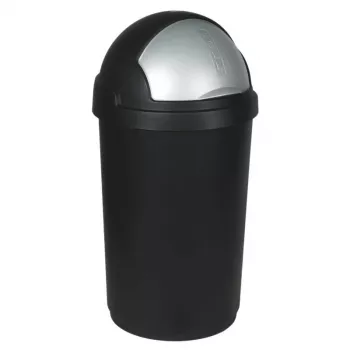CURVER Bullet 50L cubo de basura negro/plata