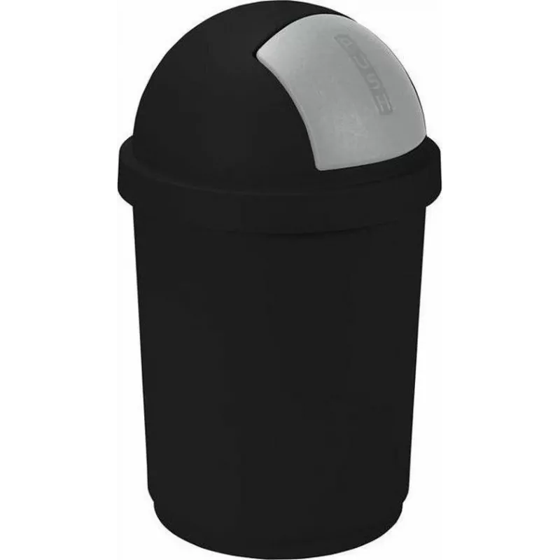 CURVER Bullet 50L cubo de basura negro/plata