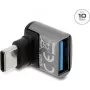 Delock adaptador USB 10 Gbps USB Type-C macho a USB Type-A hembra, acodado hacia arriba, carcasa de aluminio