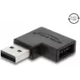 Delock USB 2.0 Type-A macho a Easy USB Type-A hembra adaptador, acodado a la izquierda, negro