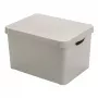 Curver Deco Stockholm L caja de almacenamiento con tapa 39,5x29,5x23,5 cm puntos negro/blanco