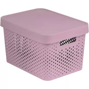 Curver Infinity caja de almacenamiento de material reciclado 17 L, 36 x 27 x 22 cm, rosa