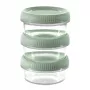 Curver Smart Eco To Go vasos redondos para salsas set de 3 piezas, 0,08 L cada uno, Soft Green