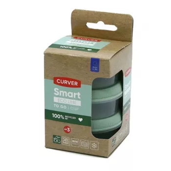 Curver Smart Eco To Go vasos redondos para salsas set de 3 piezas, 0,08 L cada uno, Soft Green
