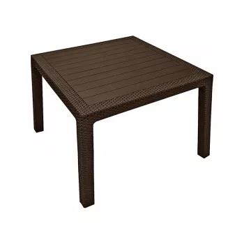Keter Melody Quartet mesa de jardín marrón mesa de comedor exterior rectangular para 6 personas