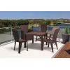 Keter Melody Quartet mesa de jardín marrón mesa de comedor exterior rectangular para 6 personas