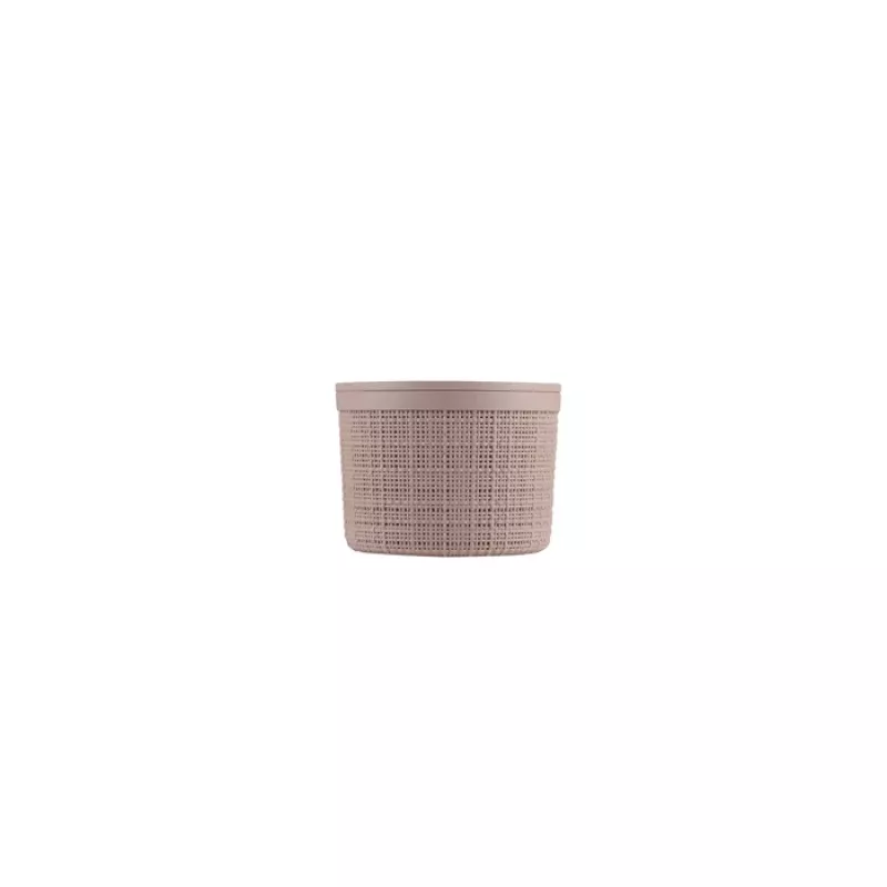 CURVER Jute cesto de almacenamiento redondo con tapa 2L rosa 17x13cm