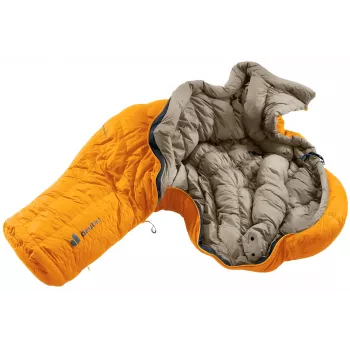 DEUTER Astro Pro 600 -12°C/10°F saco de dormir de plumón Magma-Titanium con cremallera izquierda