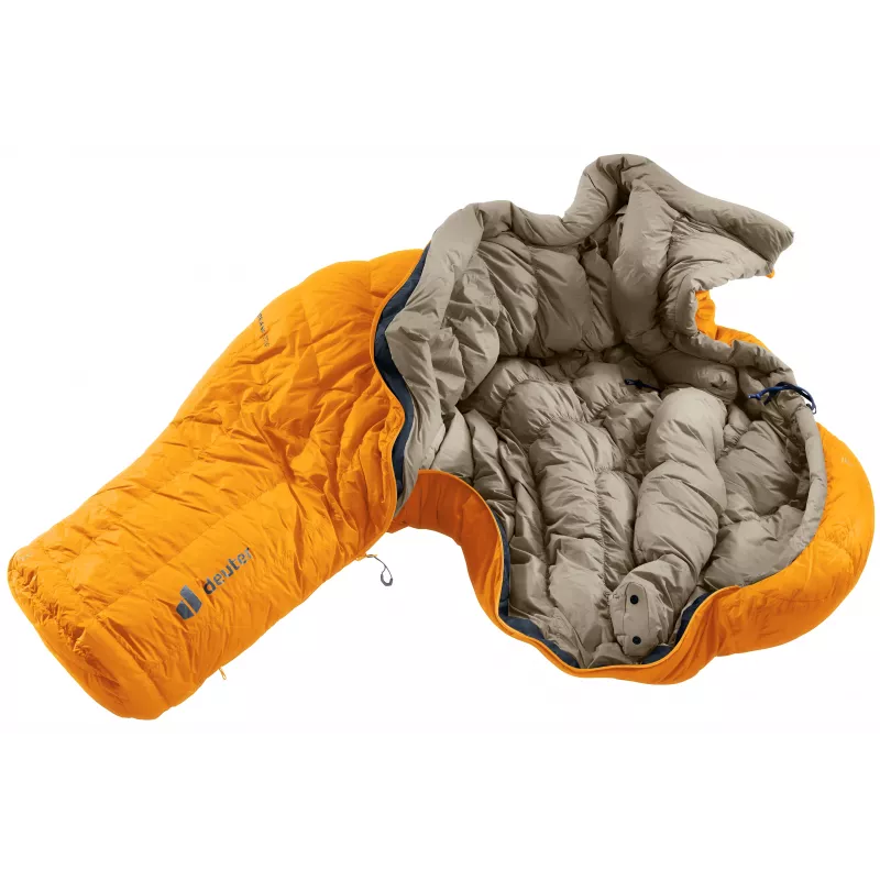 DEUTER Astro Pro 600 -12°C/10°F saco de dormir de plumón Magma-Titanium con cremallera izquierda