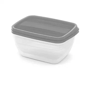 Curver Vedo set de comederos rectangulares para mascotas 2x1,3L transparente gris