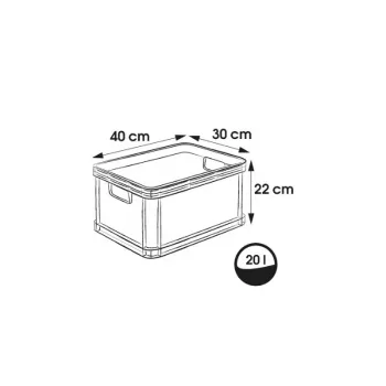 Caja de transporte keeeper Robert 20L, 40 x 30 x 22 cm, grafito, capacidad de carga hasta 30 kg