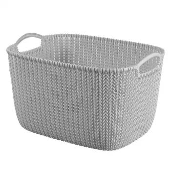 Curver Knit L Cesto de almacenamiento rectangular 19L Gris claro