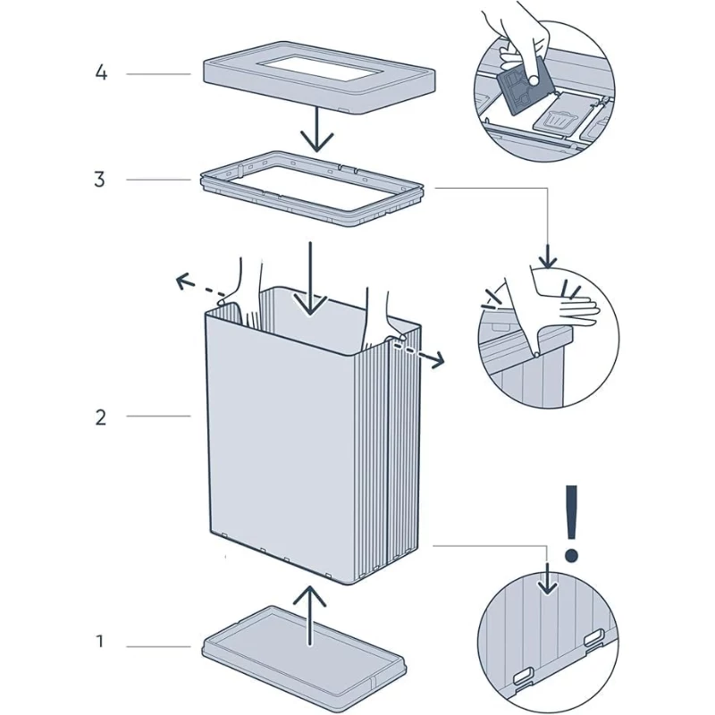CURVER Cubo de basura rectangular metalizado Verto Recycle 54L Pearl Pink