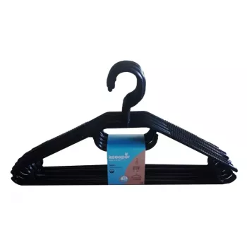 KEEEPER Arvid percha de plástico, pack de 10, 40 x 22 x 6,2 cm, negro