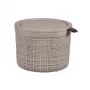 CURVER Cesta con tapa Jute Redonda 2L Ø17x13cm Beige