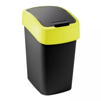 Curver Flip Bin 9L Negro y Amarillo Cubo de basura