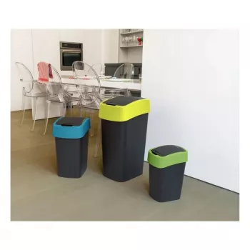 Curver Flip Bin 9L Negro y Amarillo Cubo de basura