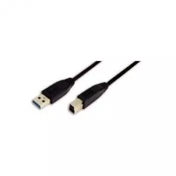 LogiLink cable USB 3.0, conector macho USB-A a conector macho USB-B, negro, 2 m, 5 Gbps, doble apantallado
