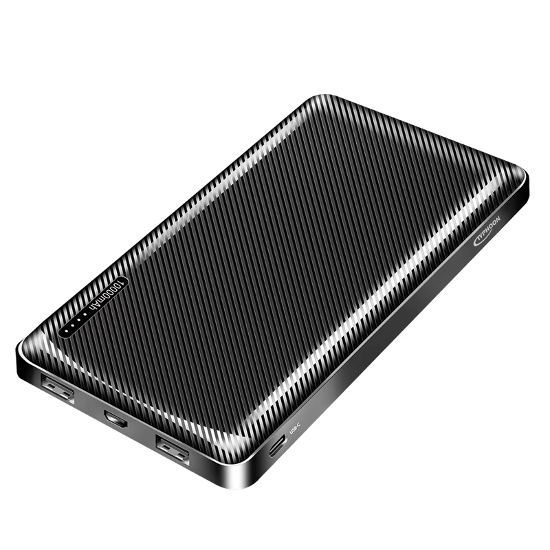 TYPHOON batería externa móvil 10000 mAh LiPo negra