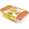 Curver Fresh & Go set de cajas de almacenamiento, 3 recipientes rectangulares, 2L + 1L + 0,5L, transparentes con tapas herméticas de colores