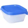 CURVER Fresh&Go set de cuencos de almacenamiento con 3, de 0,8 L cada uno, azul, tapas herméticas, sin BPA, microondas, congelador, aptos para lavavajillas