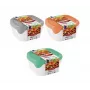 Curver Fresh & Go set de cuencos de almacenamiento con 3 uds., de 0,8 L cada uno, rectangulares, tapas herméticas, colores variados, sin BPA