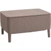 Keter Salemo mesa de centro de exterior en beige – resistente mesa de resina efecto ratán para la terraza
