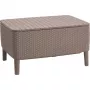 Keter Salemo mesa de centro de exterior en beige – resistente mesa de resina efecto ratán para la terraza