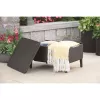 Keter Salemo mesa de centro de exterior en beige – resistente mesa de resina efecto ratán para la terraza